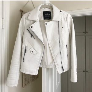Outerwear White Leather Jacket